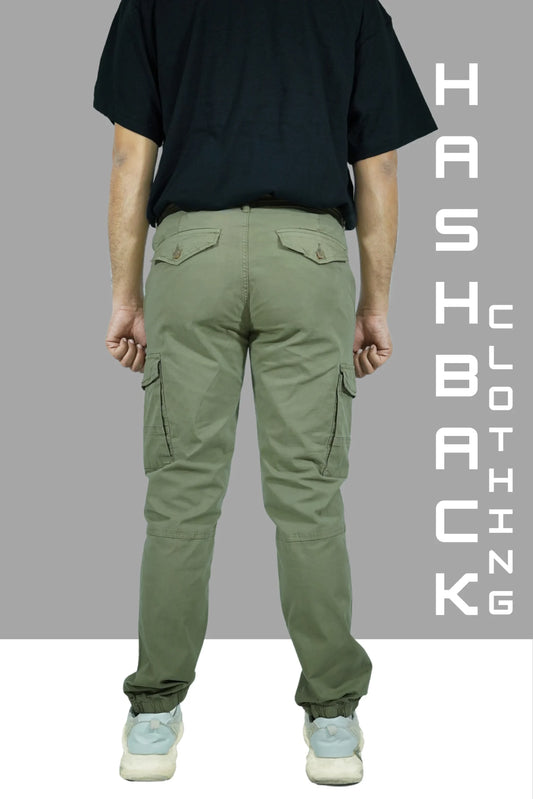 HashBack Stretchable Cargo Jogger Trouser - Light Green