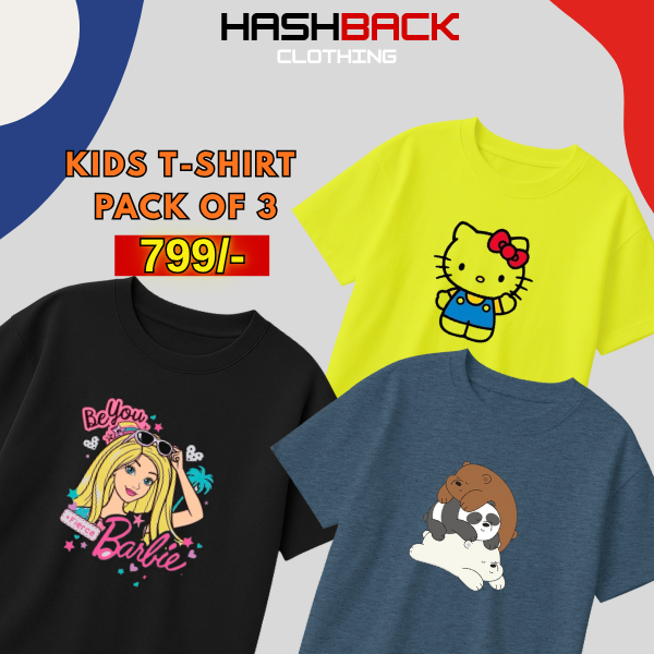 Pack of 3 Girls Printed T-Shirts