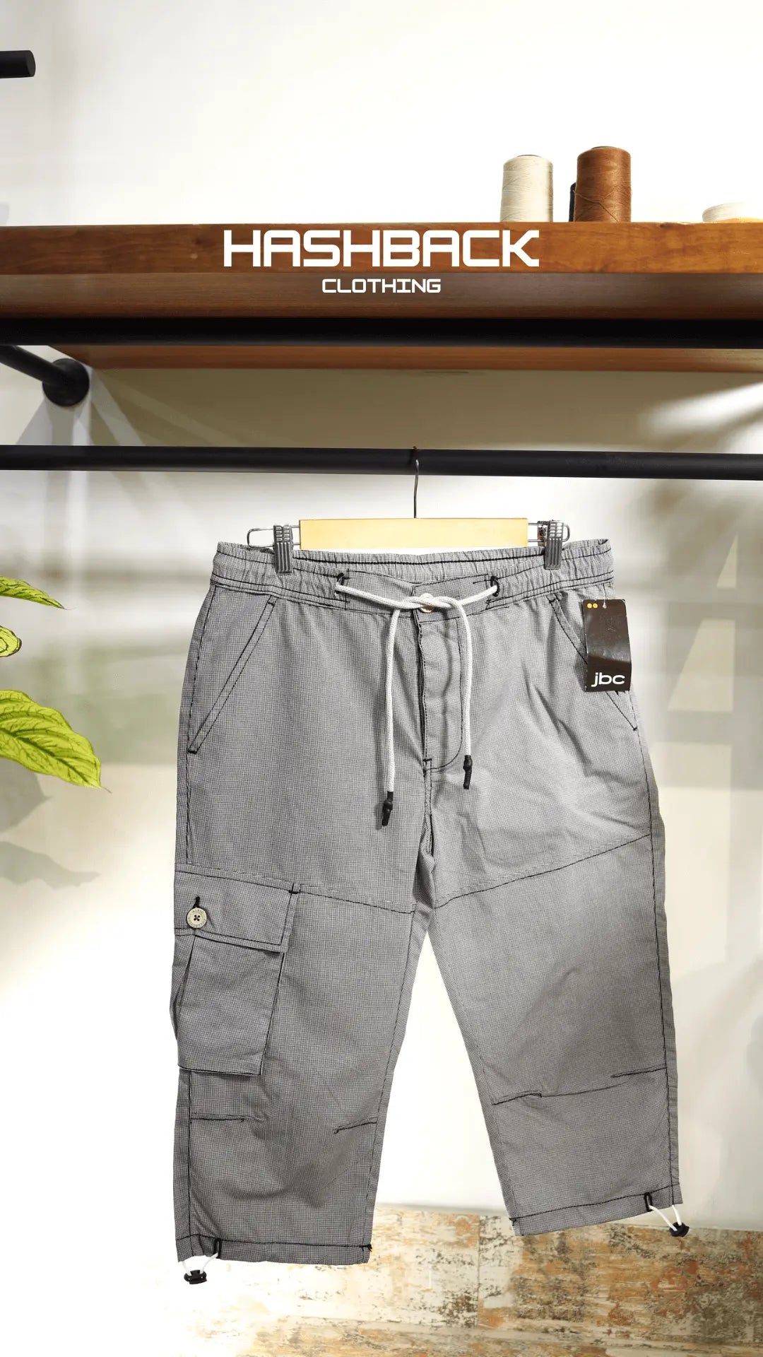 Men's check 1 Quarter Length Cargo Shorts with Drawstring Waist & Side Pocket – Casual Summer Wear