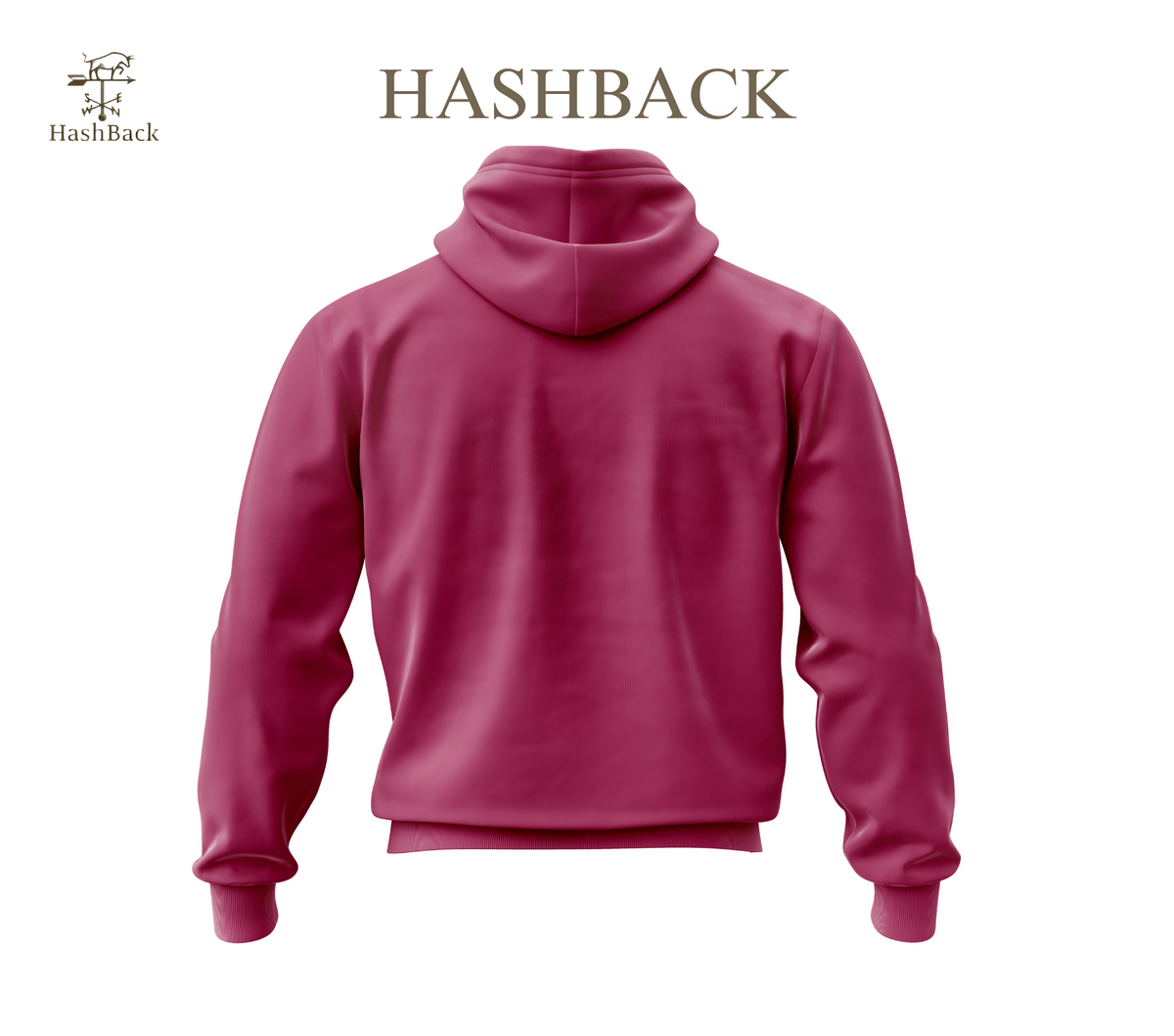HashBack Plain Zipper Hoodie D23 PINK