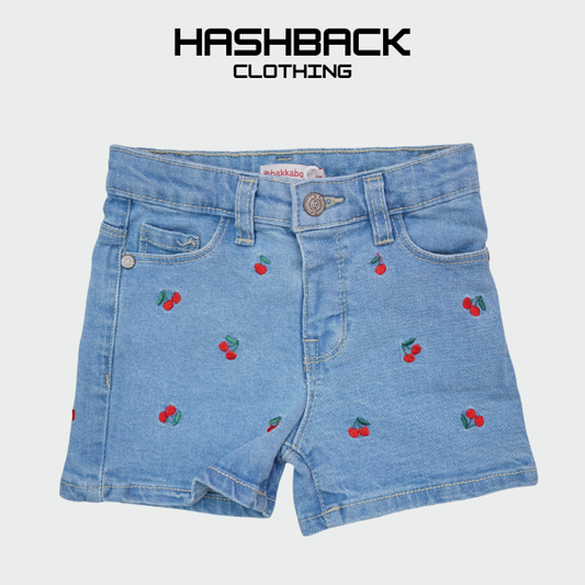 Girls Embroidered Denim Shorts
