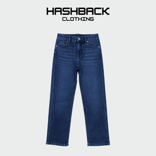 Kids 5-Pocket Denim Straight Pant - Dark Blue Washed