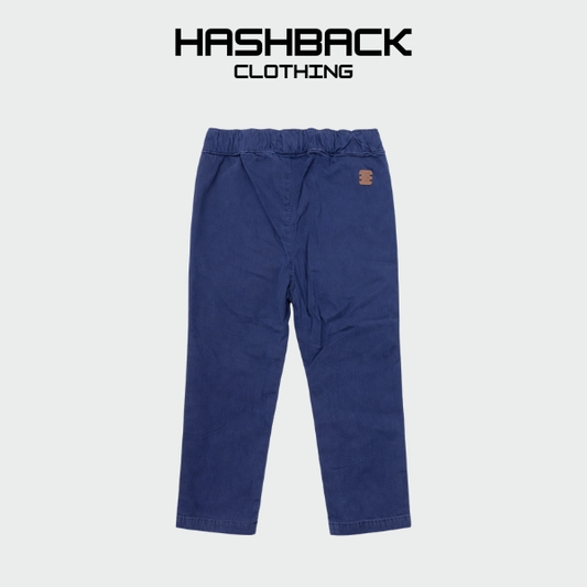 Kids Navy Cotton Pants - Soft Elasticated Straight Fit for Boys & Girls
