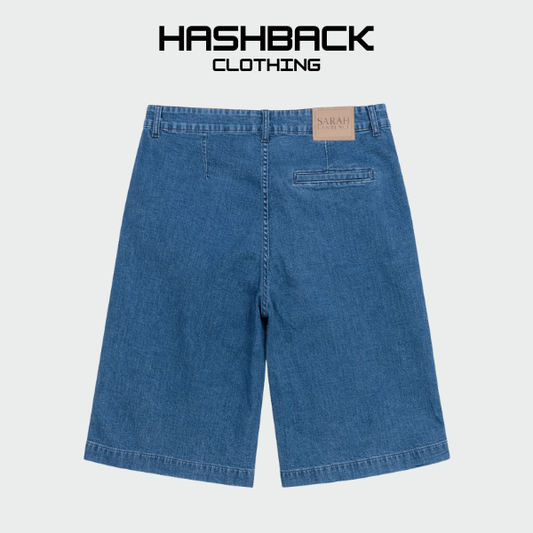 Unisex Wide Leg Denim Shorts - Baggy Style