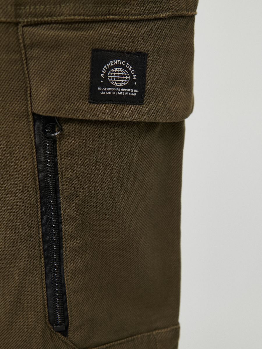 HashBack Men’s Cargo Trouser | Trouser pant – Regular Fit, 6 Pockets Am013 Olive