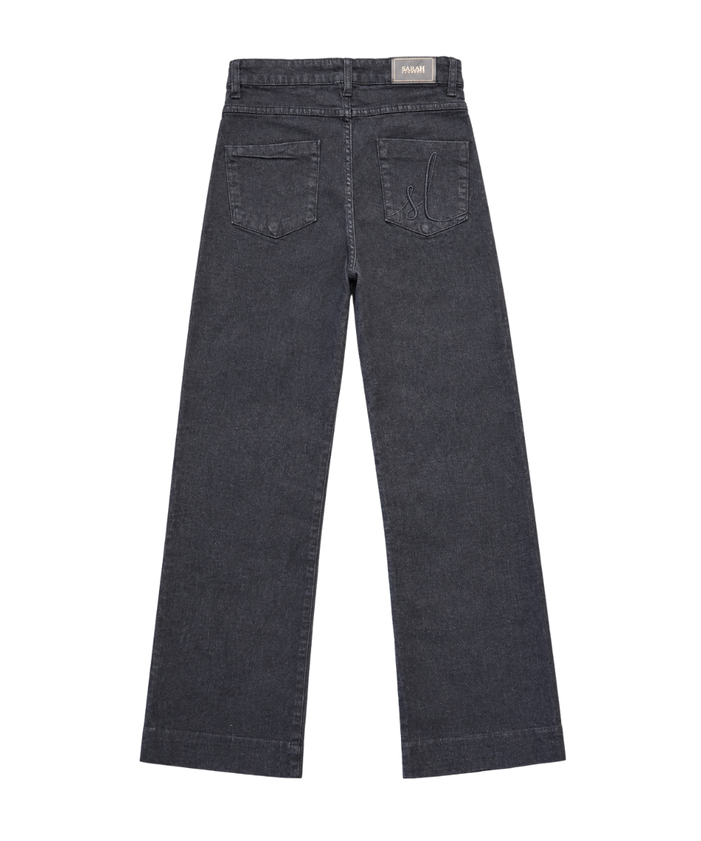 Women’s Charcoal Wide-Leg Denim Pants