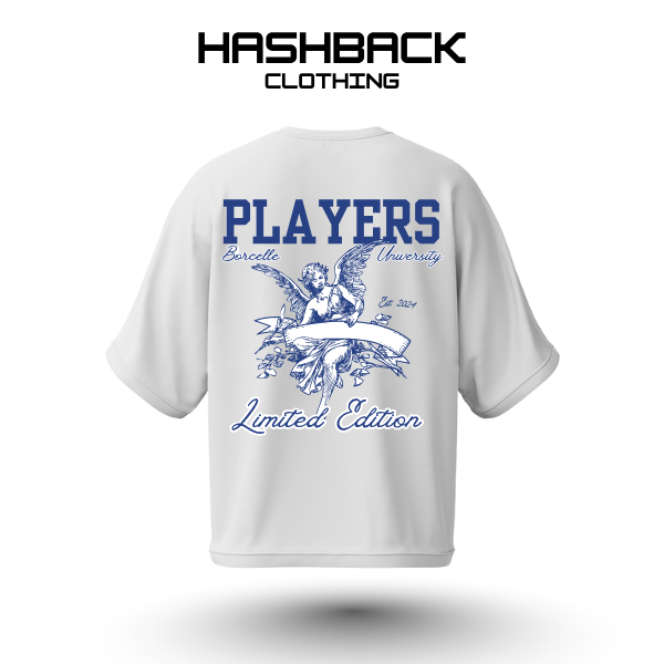 Hashback Drop shoulder Unisex Players T-shirt White