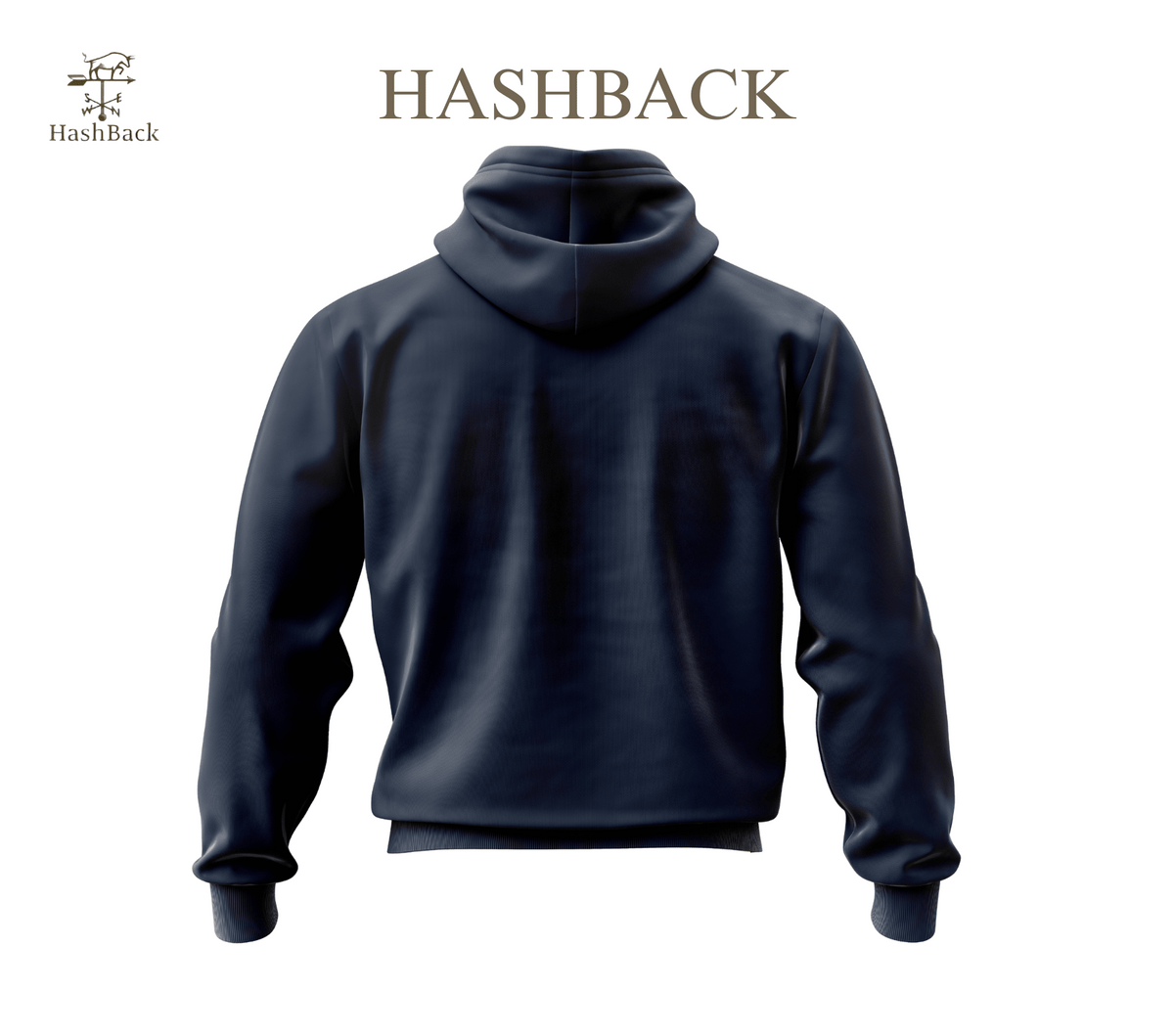 HashBack Plain Zipper Hoodie NAVY