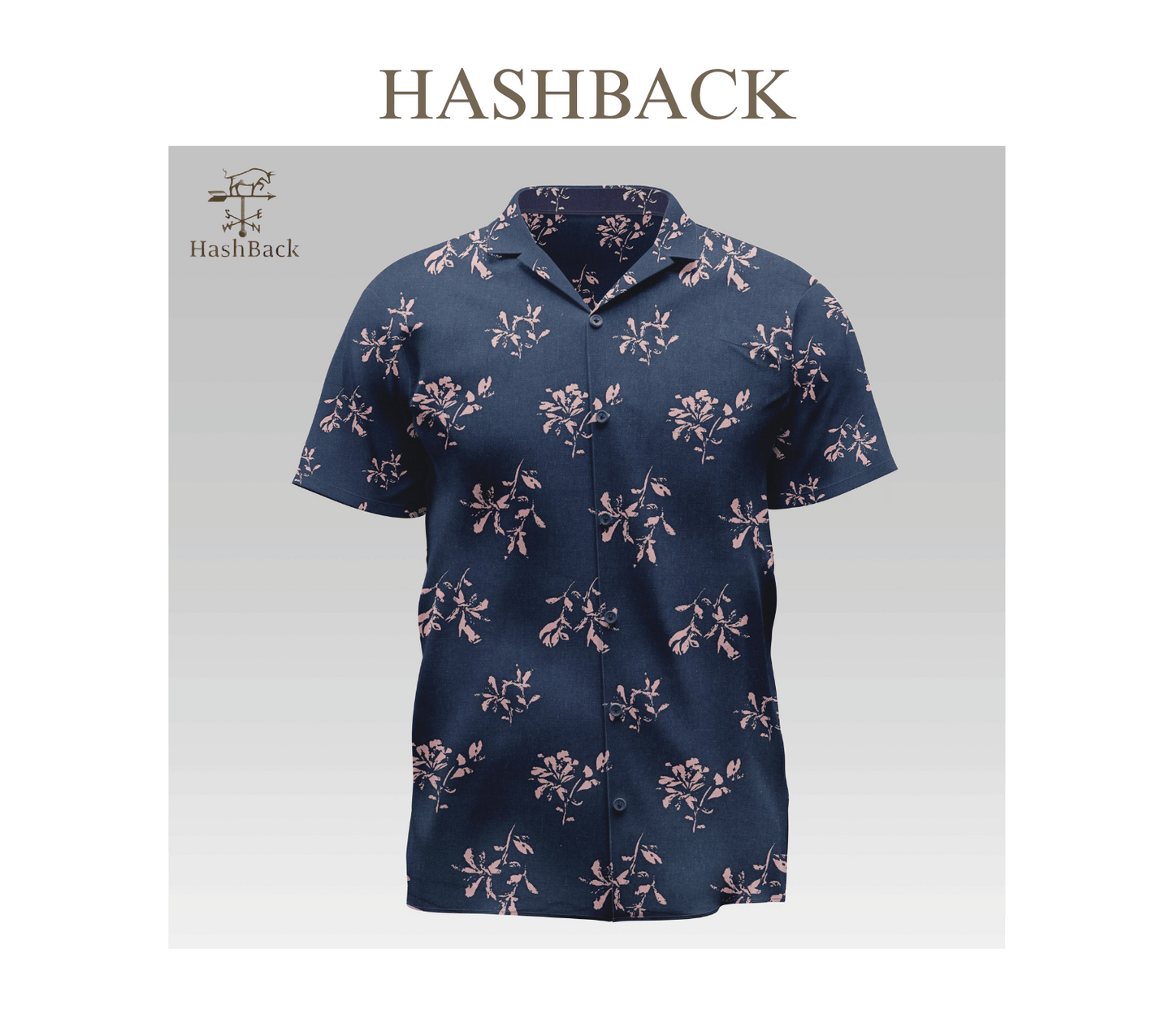 HashBack Hawaiian Beach Casual Button Down Cuban Collar Printed Shirt For Men