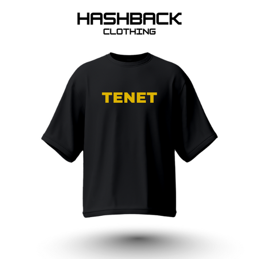 Hashback Drop shoulder Unisex Tenet T-shirt BLACK