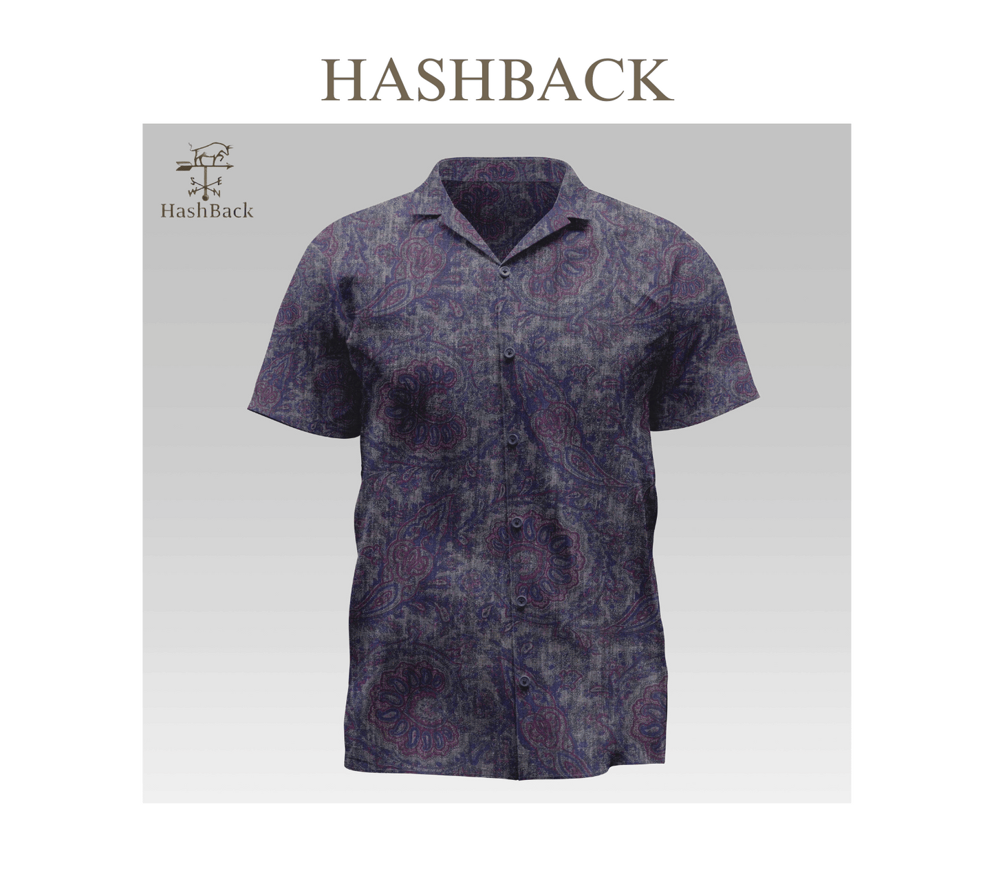 HashBack Hawaiian Beach Casual Button Down Cuban Collar Printed Shirt For Men