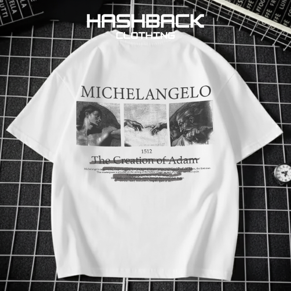 Hashback Printed Oversized Round Neck T Shirt Men's