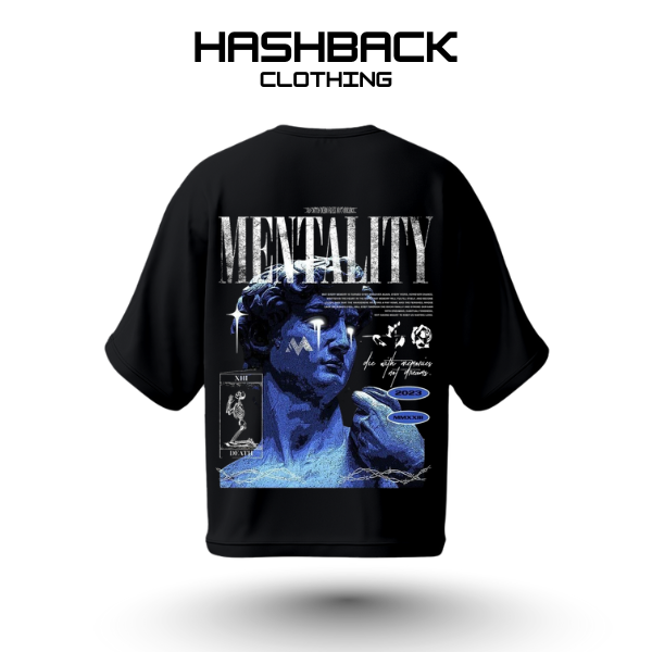 Hashback Dropshoulder Unisex Mentality T-shirt (BLACK)