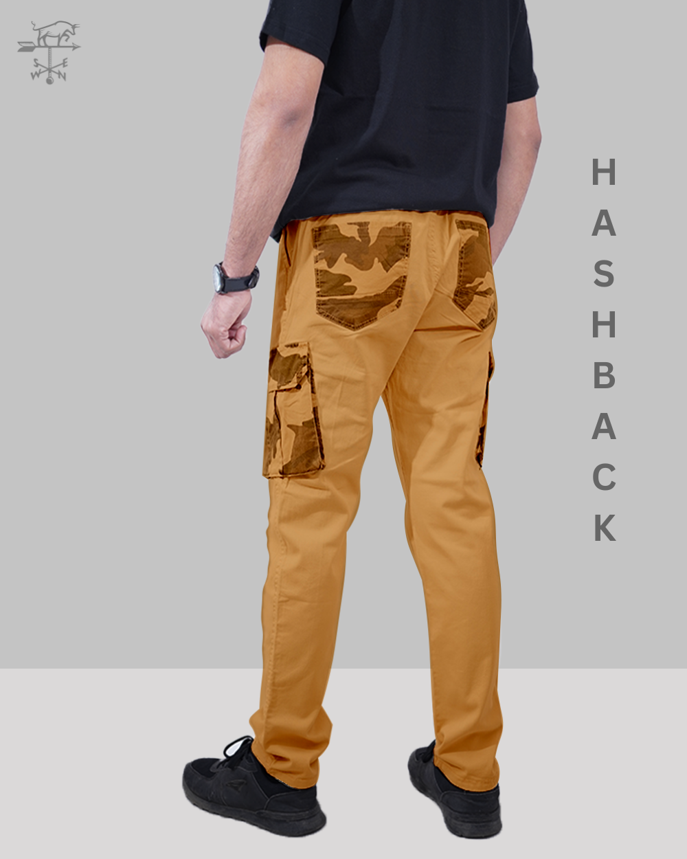 Camo Contrast Cargo Trousers-2 | Regular Fit