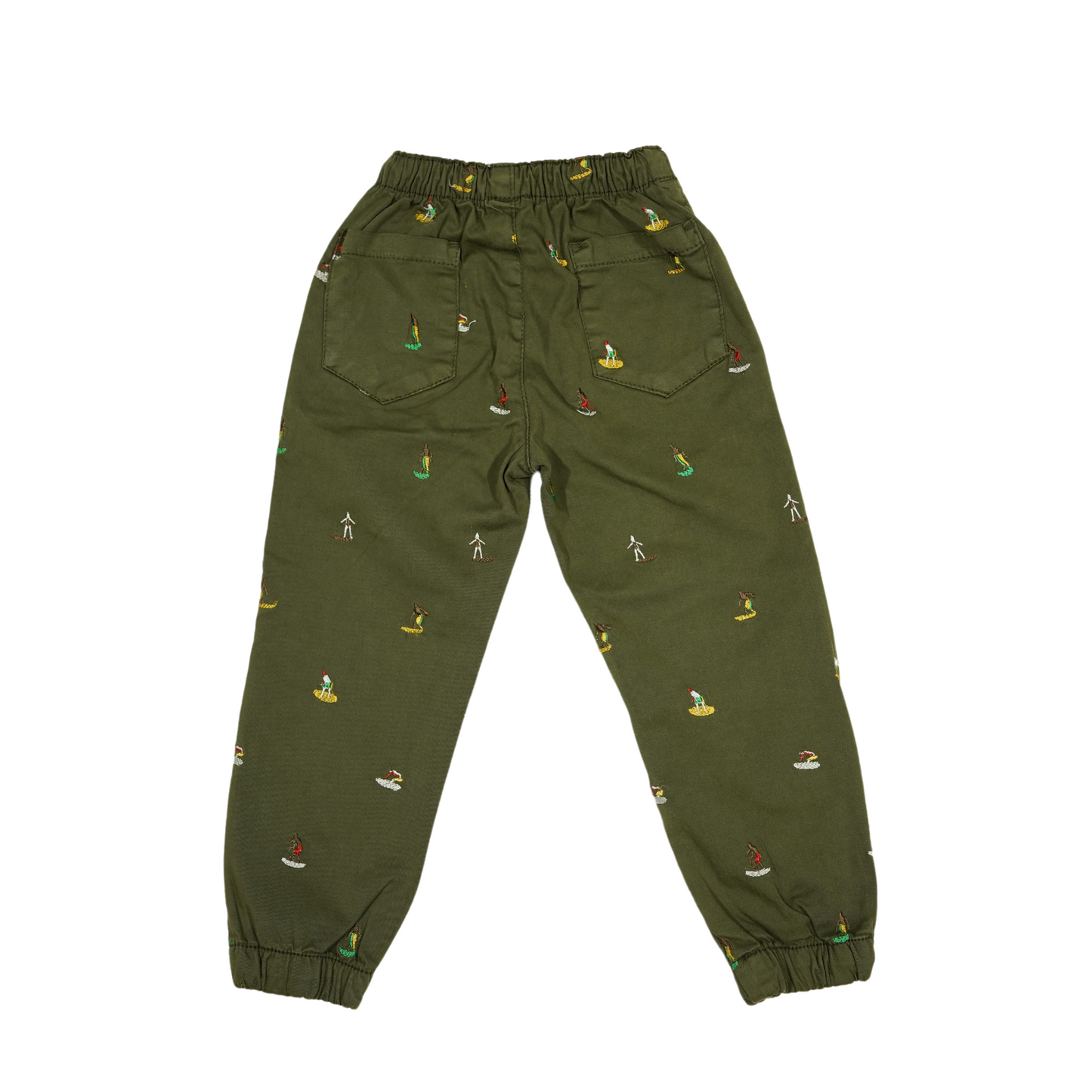 Kids Cotton Embraided Joggers