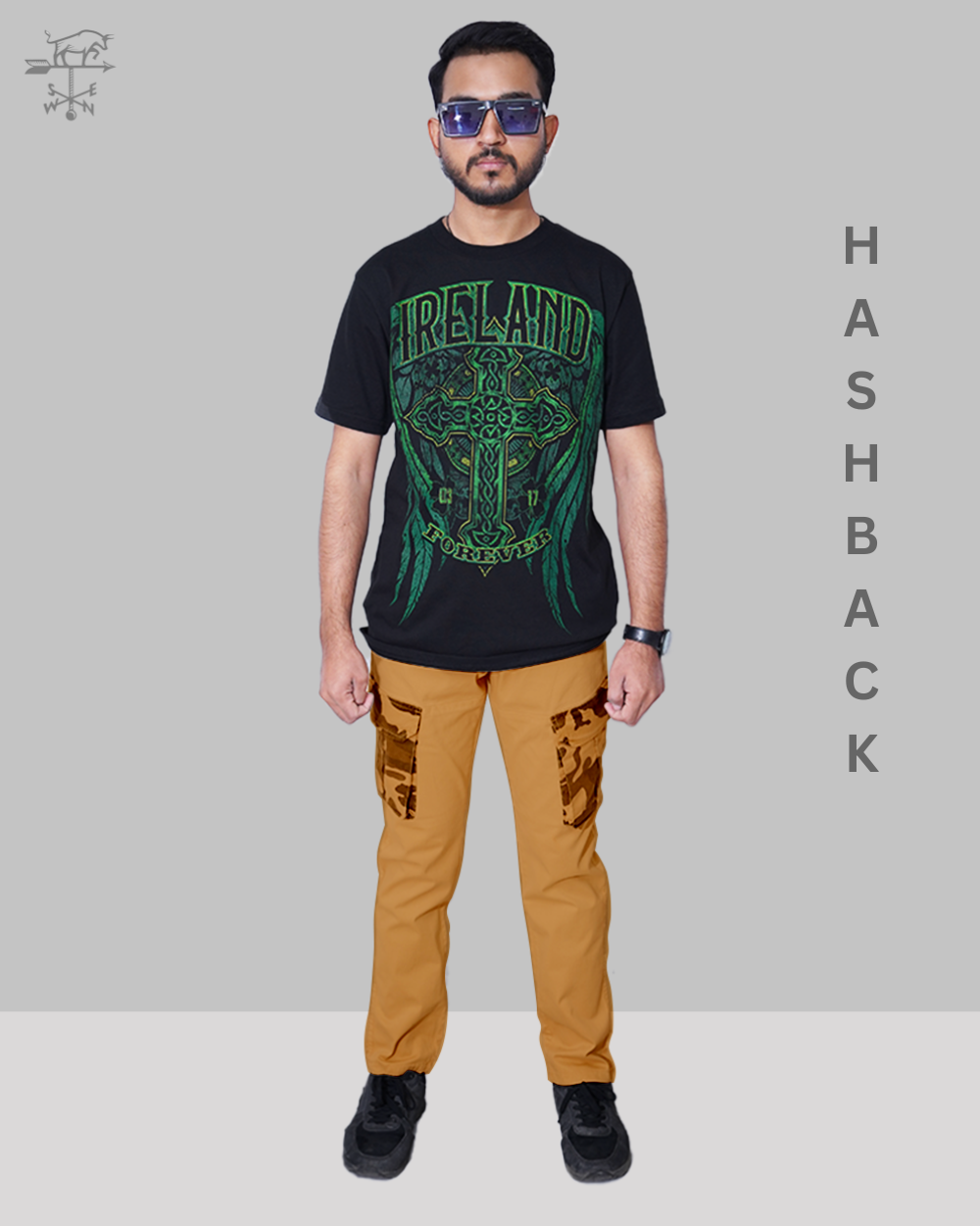 Camo Contrast Cargo Trousers-2 | Regular Fit