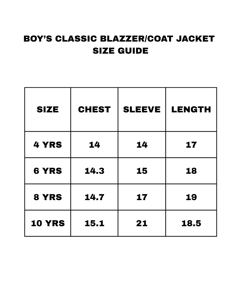 Boys Classic Blazer/Coat Jacket