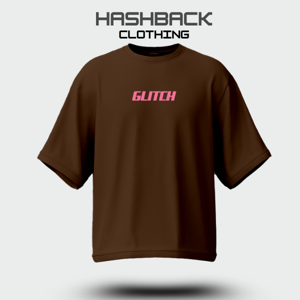 Hashback Aesthetic Graphic Drop Shoulder T-Shirt – Brown | Oversized Streetwear Tee for Men & Women