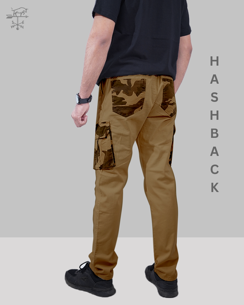 Camo Contrast Cargo Trousers-4| Regular Fit