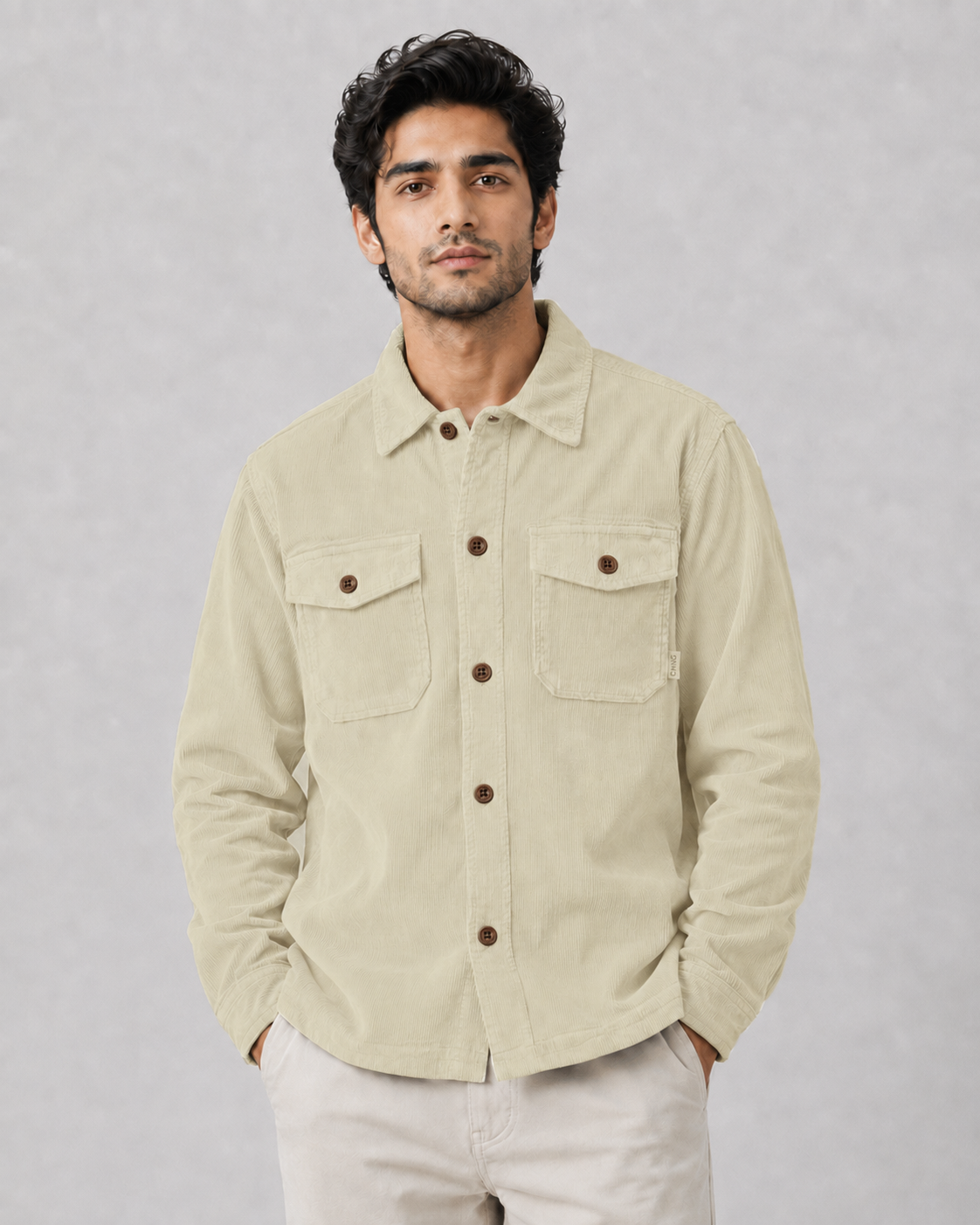 Corduroy Overshirt Jacket Thin line Texture