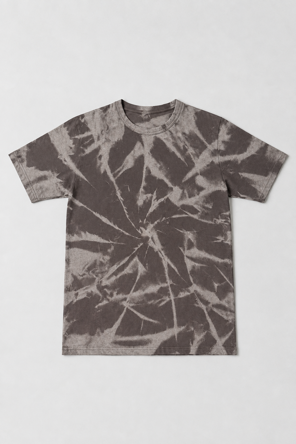 Bleach Washed Tie-Dye T-Shirt Purple on model