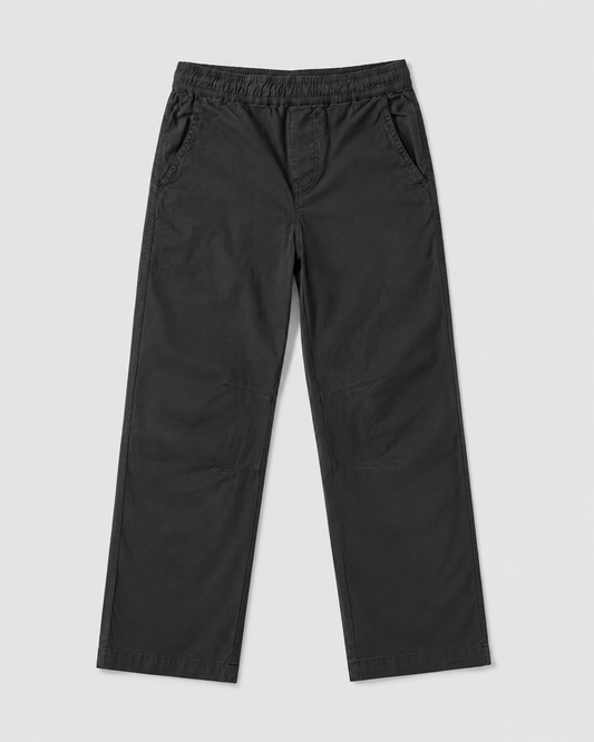Boys Black Cotton Trouser – Elastic Waist Straight Fit