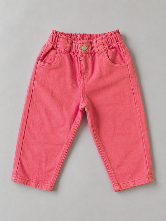 Girls Pink Denim Pant
