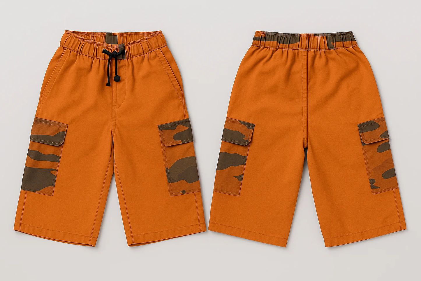 HashBack Boys' Cotton Shorts - Comfortable & Stylish-Orange