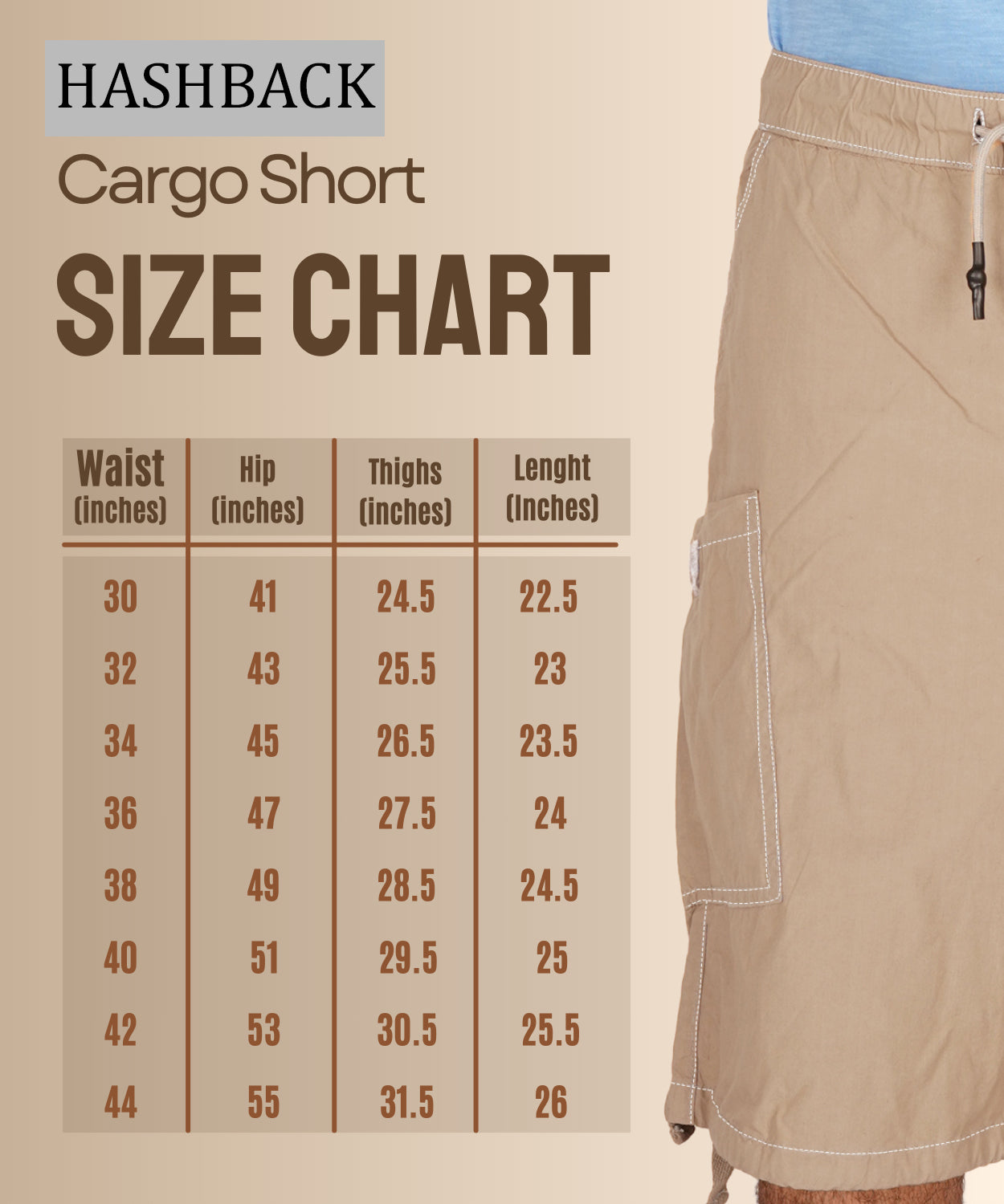 Poplin Shorts for Men's Performance Series Extreme Comfort - Beige