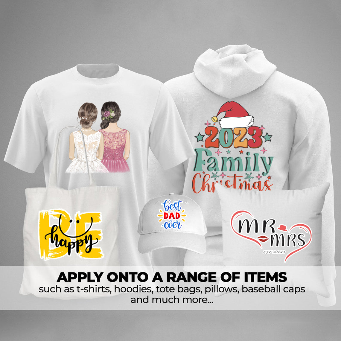 Custom DTF Prints for T-Shirts, Polos, Trousers, Tote Bags, Denim, Caps & More