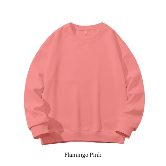 Sweatshirt Oversized Drop Shoulder Crew Neck Flamingo Pink (Pink 3)