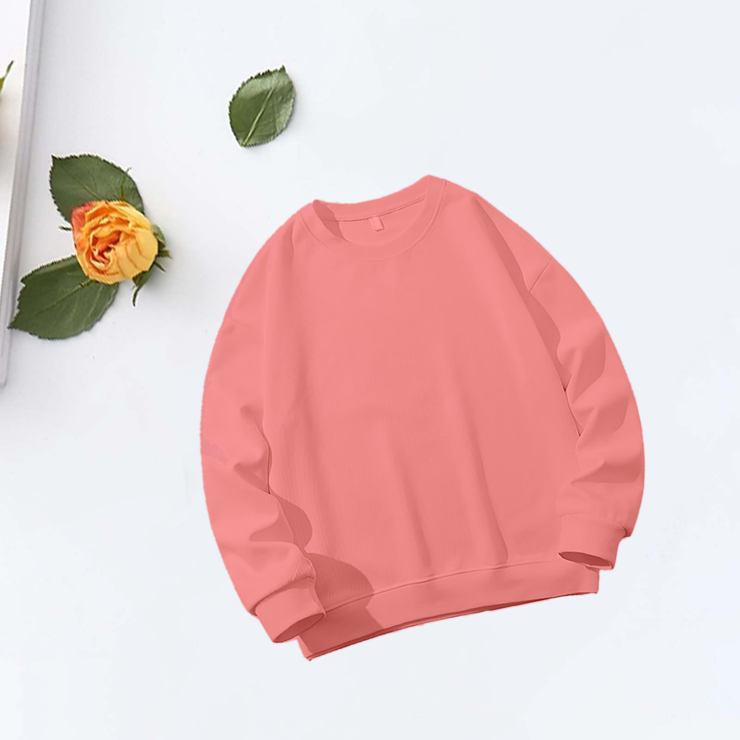Sweatshirt Oversized Drop Shoulder Crew Neck Flamingo Pink (Pink 3)