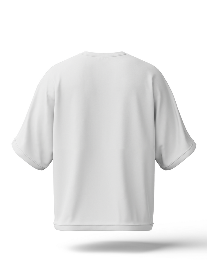 Hashback GIRL POWER Drop Shoulder T-Shirt – White | Oversized Streetwear Tee for Women