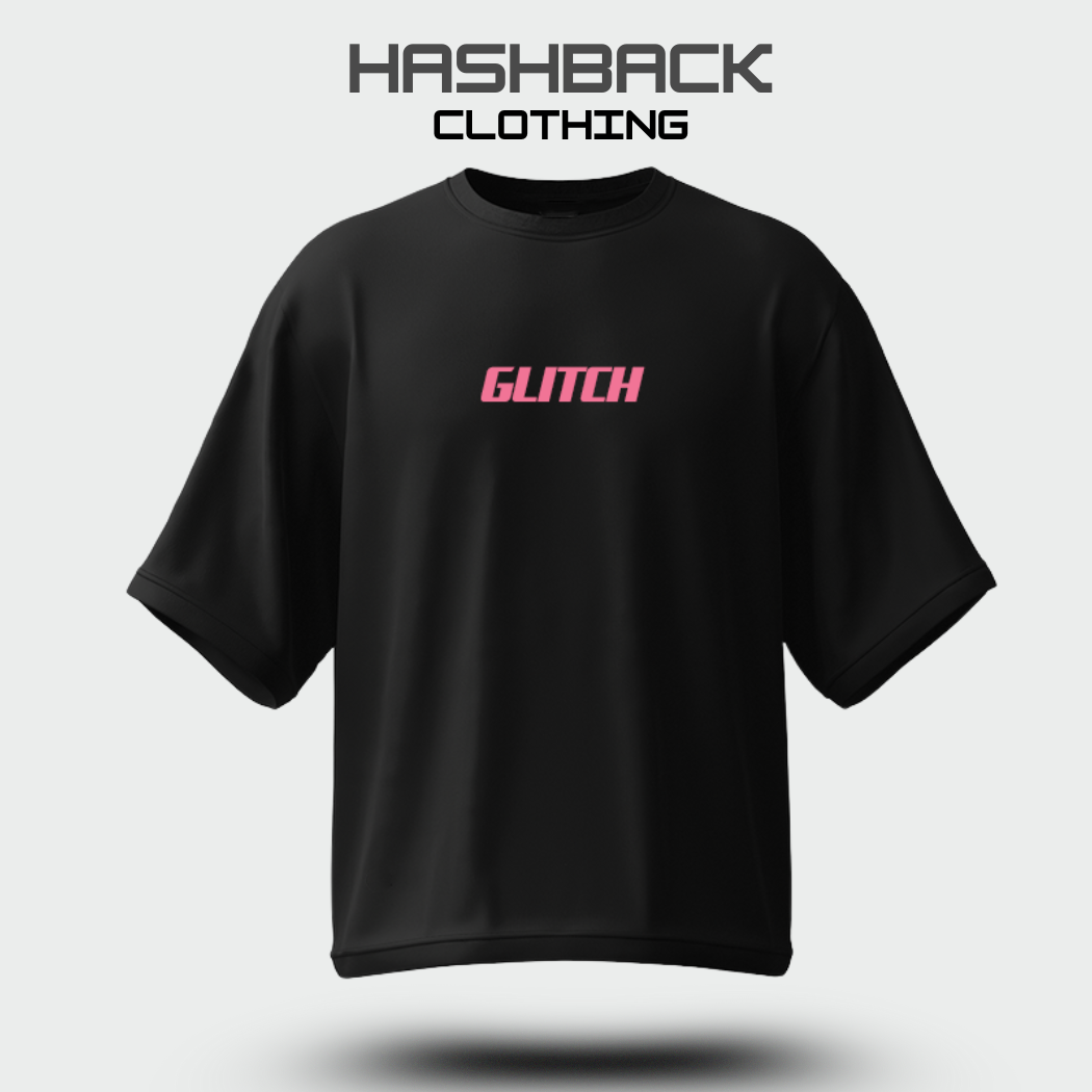 Hashback Aesthetic Graphic Drop Shoulder T-Shirt – Black | Oversized Streetwear Tee for Men & Women