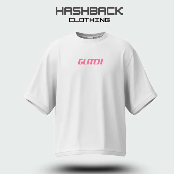 Hashback Aesthetic Graphic Drop Shoulder T-Shirt – White | Oversized Streetwear Tee for Men & Women