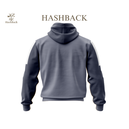 HashBack Plain Zipper Hoodie HD HEATHER NAVY
