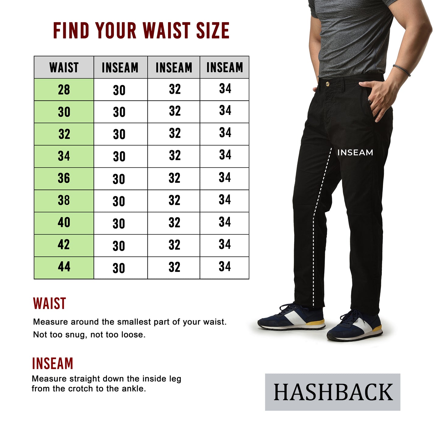 Mens Slim fit Chinos Pants - Black