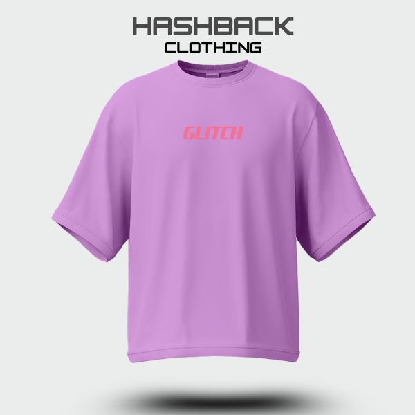 Hashback Aesthetic Graphic Drop Shoulder T-Shirt – Lilac | Oversized Streetwear Tee for Men & Women