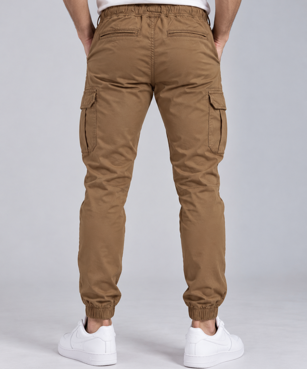 Men's Cargo Jogger Trousers with Flap Pockets-HB