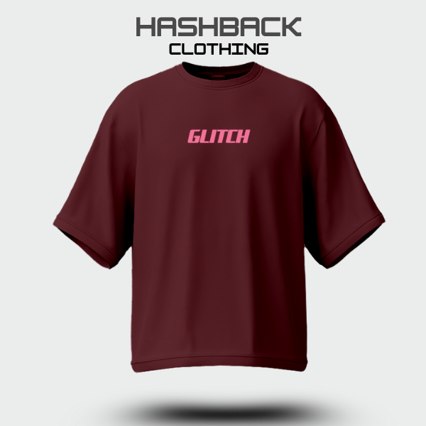 Hashback Aesthetic Graphic Drop Shoulder T-Shirt – Maroon | Oversized Streetwear Tee for Men & Women