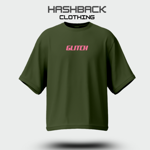 Hashback Aesthetic Graphic Drop Shoulder T-Shirt – Olive Green | Oversized Streetwear Tee for Men & Women