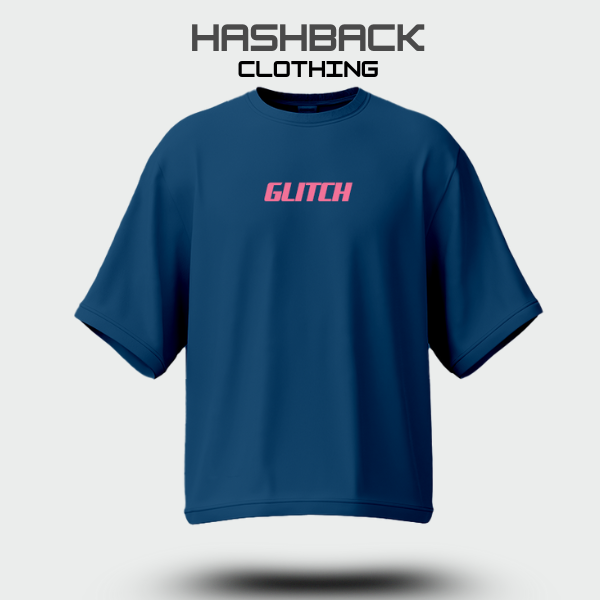Hashback Aesthetic Graphic Drop Shoulder T-Shirt – Petroleum Blue | Oversized Streetwear Tee for Men & Women