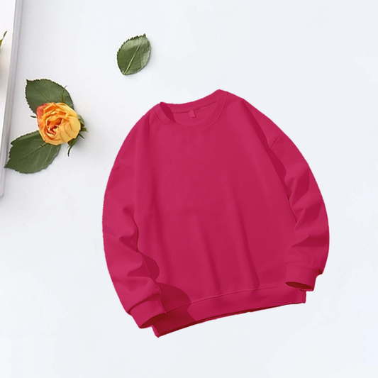 Sweatshirt Oversized Drop Shoulder Crew Neck (Pink 1)