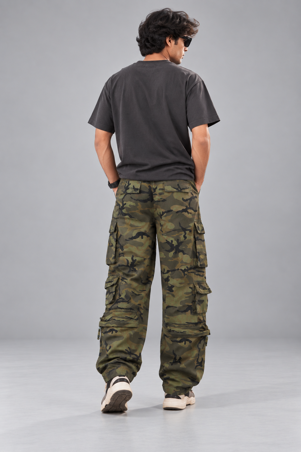 Men's Baggy Cargo Trousers 12 Pockets - Camo - AM011