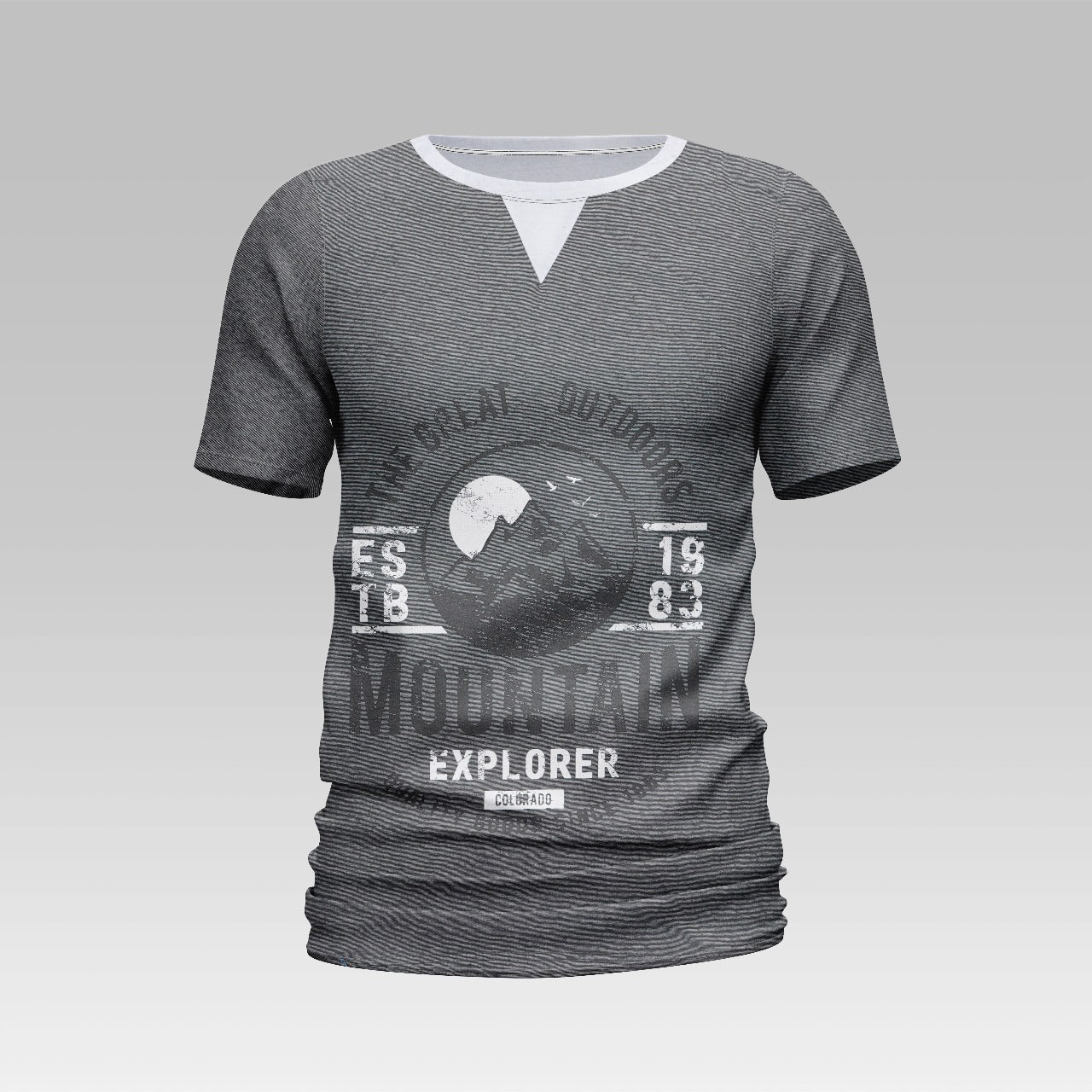 Printed Crew Neck T Shirt For Men Print White