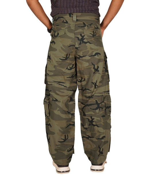 Baggy Loose Fit 12 Cargo Pockets Trousers - Brown Camo