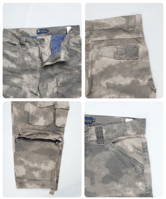 Baggy Loose Fit 12 Cargo Pockets Trousers - Beige