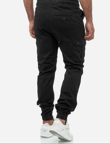HashBack Stretchable Cargo Jogger Trouser - Black