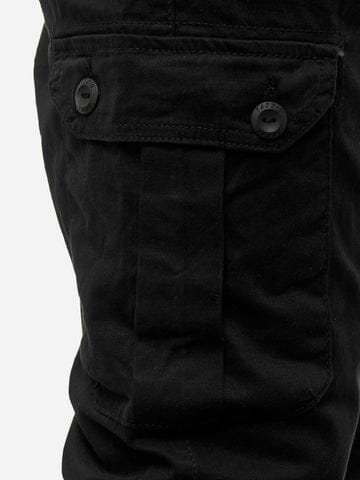 HashBack Stretchable Cargo Jogger Trouser - Black
