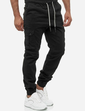 HashBack Stretchable Cargo Jogger Trouser - Black